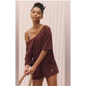 Free People Hot Shot Tee Romper Small NEW
